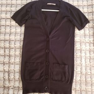 Rubbish Brand -Black ButtonUp Short Sleeve Sweater